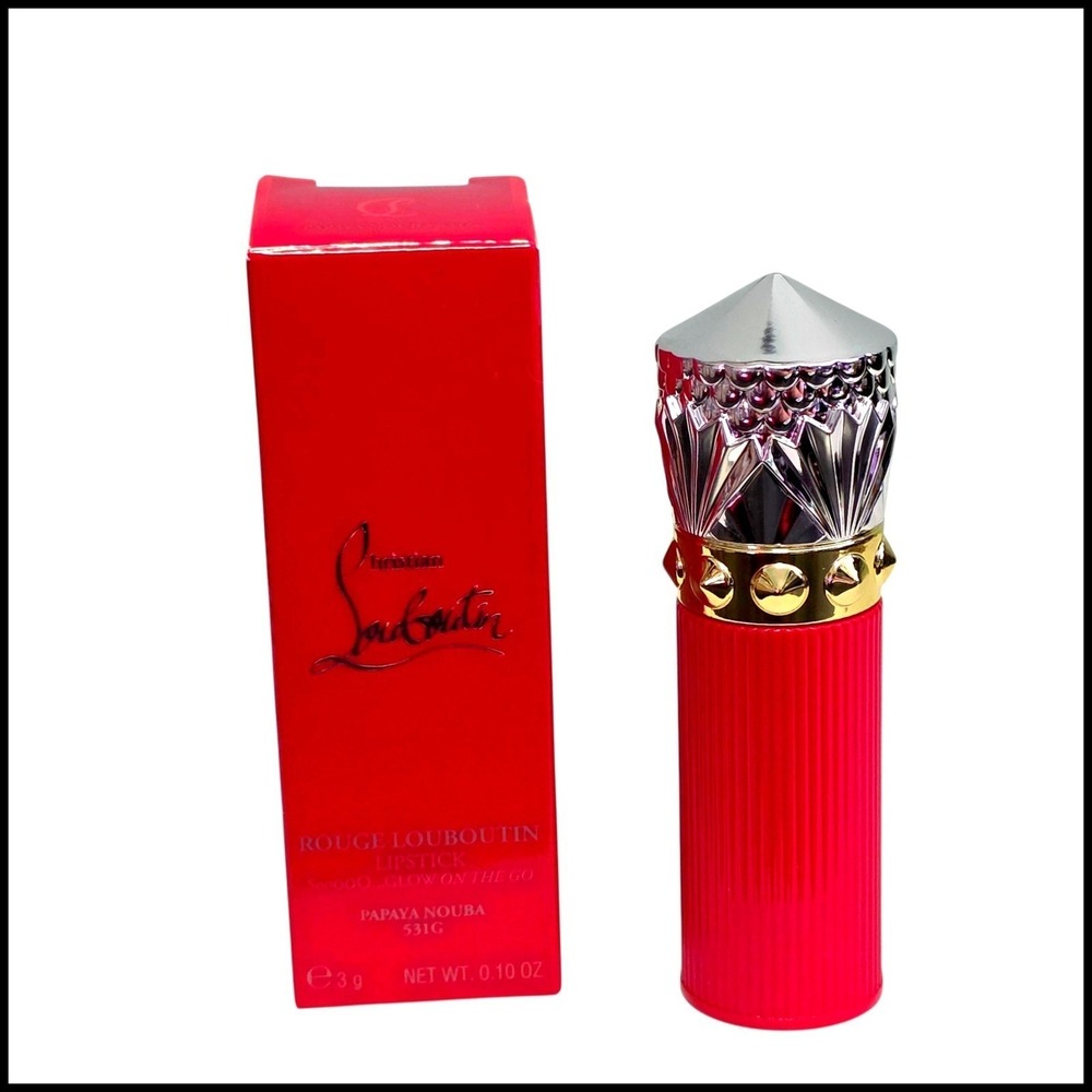 Christian Louboutin Rouge Lipstick Sooo Glow On The Go Papaya Nouba NEW Travel - Picture 4 of 16